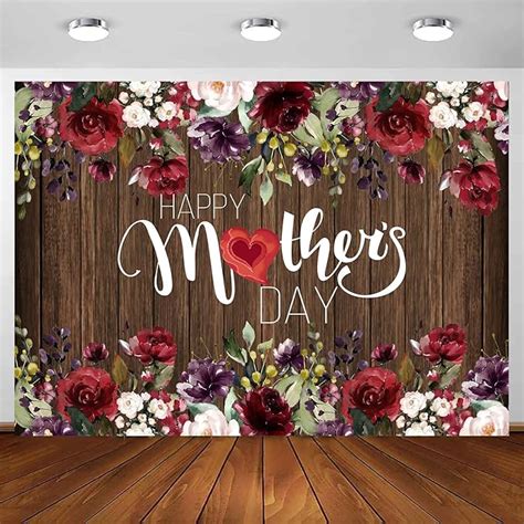 Amazon Happy Mothers Day Backdrop Pink Red Rose Flower Backdrop