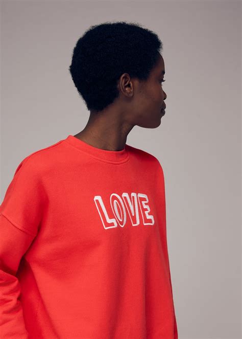 Red Love Logo Relaxed Sweatshirt Whistles Whistles Uk