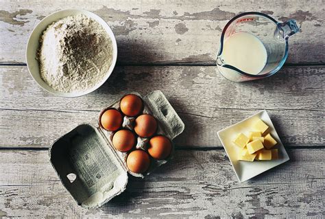 Kostenlose Foto Backen Kochen Lebensmittel Eier Milch Mehl