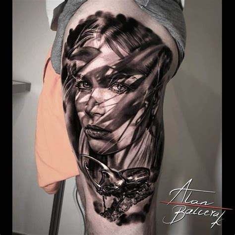 A Woman S Leg With An Artistic Tattoo Design On The Side Of Her Body