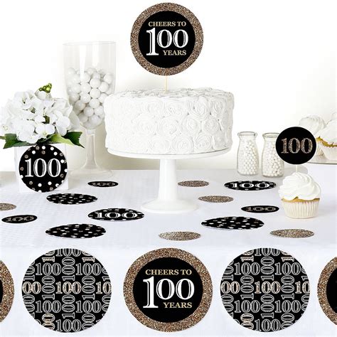 Adult 100th Birthday Gold Giant Circle Confetti 100th Etsy