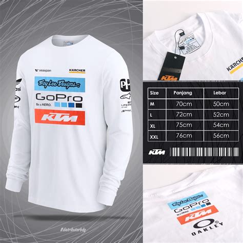 Jual Longsleeve Ktm Tld Sponsorships White Kaos Lengan Panjang Pria