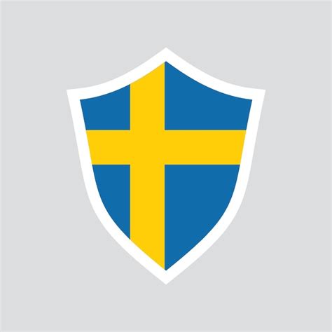 Premium Vector Sweden Flag In Shield Shape Frame