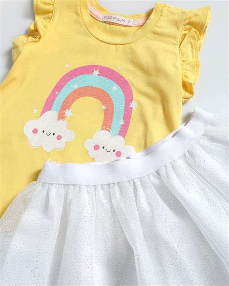 Riachuelo Conjunto Curto Infantil Saia De Tule A Multicor