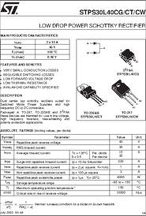 Stps L C Datasheet Low Drop Power Schottky Rectifier