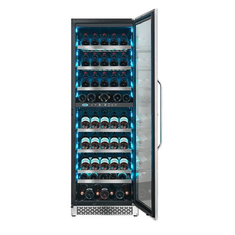 Dv 568dsd 166 Bottle Dual Zone Stainless Steel Wine Fridge－divin Australia