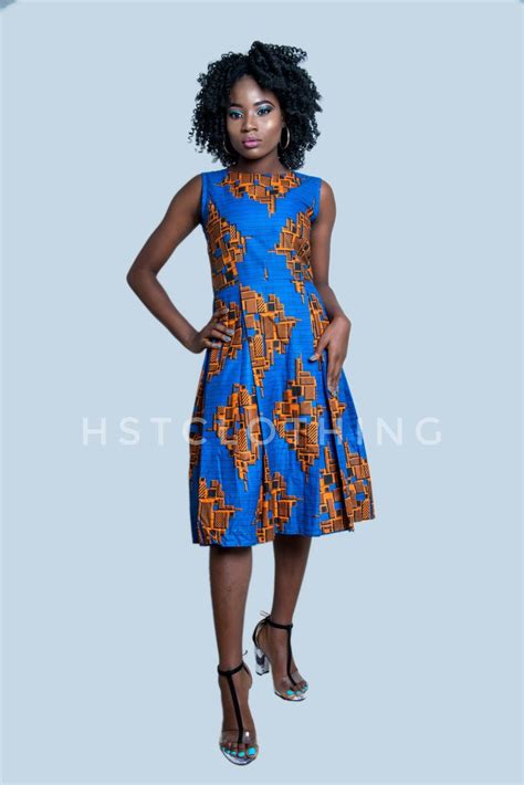 Dara Ankara Midi Dress Ankara Dress African Print Dress Women Clothing African Dress Midi