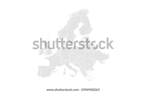 Political Map Europe Isolated On White Stock Vector (Royalty Free ...