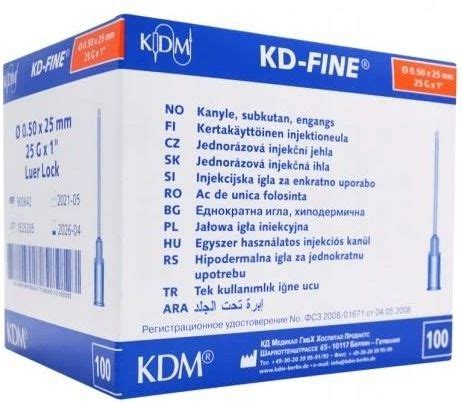 Drobne akcesoria medyczne Kd Medical Fine Igły Iniekcyjne 25G 0 50X25Mm