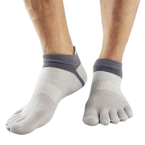 Mens Five Finger Toe Separate Socks Cotton Grid Breathable Yogasport Socks Ot Ebay