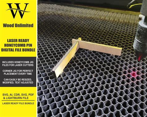 Laser Ready Honeycomb Pins Right Angle Jig File Lightburn Etsy Uk