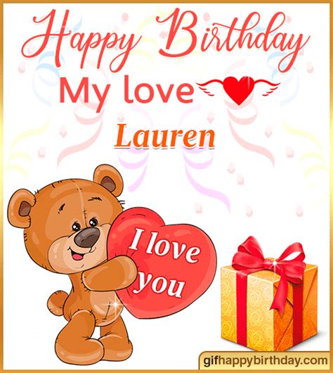 Wish Happy Birthday GIFs with Name Lauren