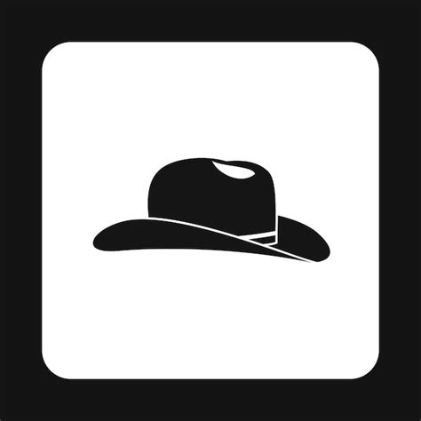 Icono De Sombrero De Vaquero En Estilo Simple Aislado Sobre Fondo