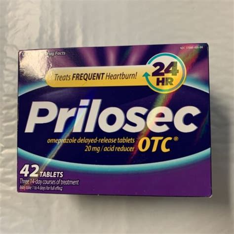 Prilosec Otc 24 Hr Acid Reducer Treats Frequent Heartburn 42 Ct 1225