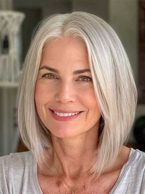 Straight Medium Length Wig Shoulder Length Bobs Platinum Blonde Lace Front Wigs