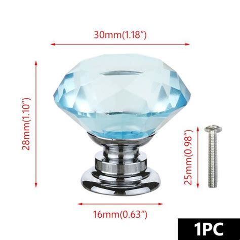 POIGNEE DE MEUBLE BOUTON DE MEUBLE 30mm Sky Blue Boutons En Verre