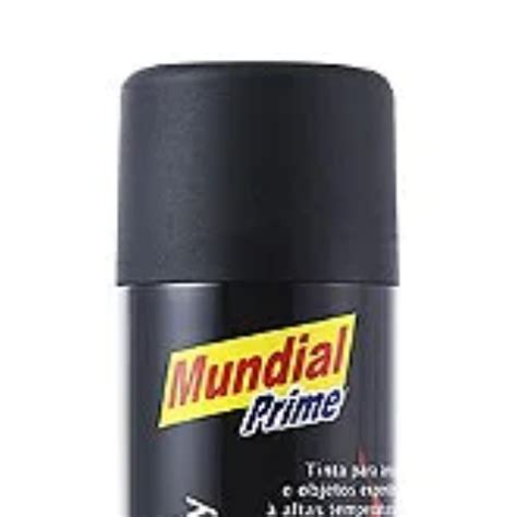 Tinta Spray Alta Temperatura Preto Fosco 400Ml MUNDIAL PRIME Tudo