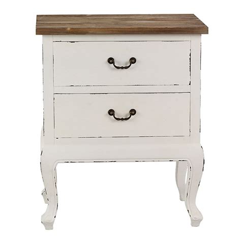 Antique White Timber Bedside Table