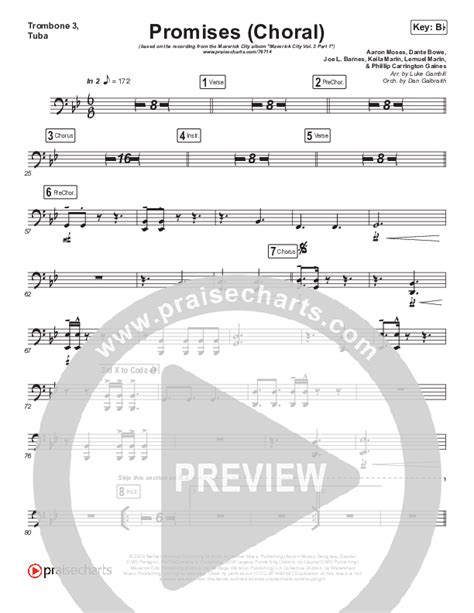 Promises Choral Anthem SATB Trombone Tuba Sheet Music PDF Maverick