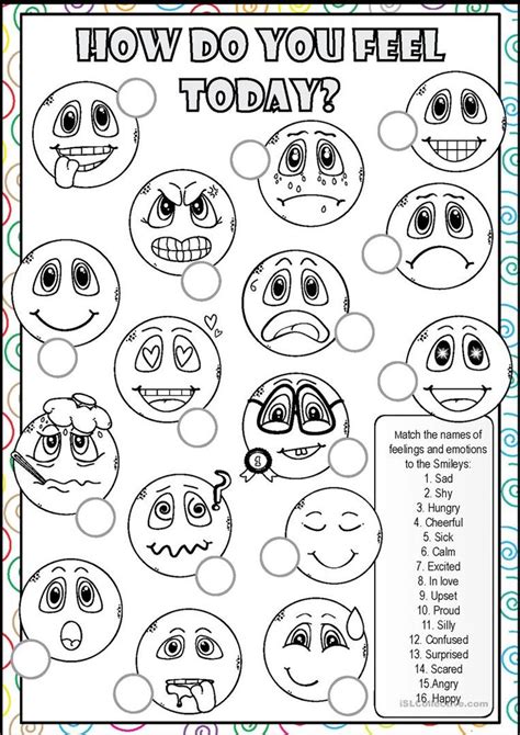 Feelings and Emotions MATCHING - English ESL Worksheets | Feelings and ...