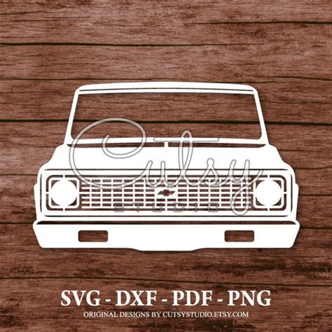 SVG Chevrolet C10 Pickup Truck Silhouette Cut Files Designs Etsy