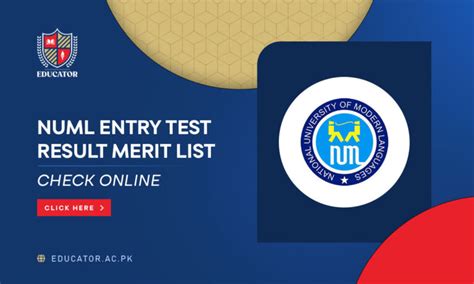 Numl Entry Test Result Merit List Spring St Nd Rd