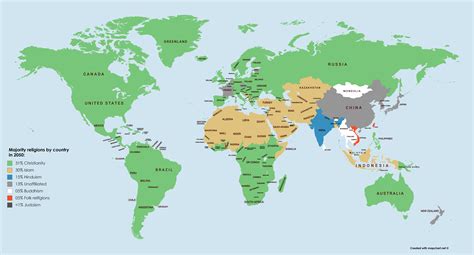 Estimate of majority religions by country in 2050 (6460x3480) : r/MapPorn