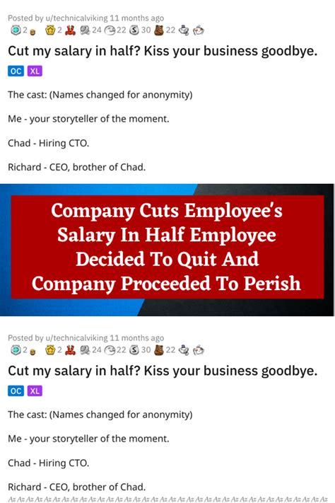 Company Cuts Employee S Salary In Half Employee Decided To Quit And