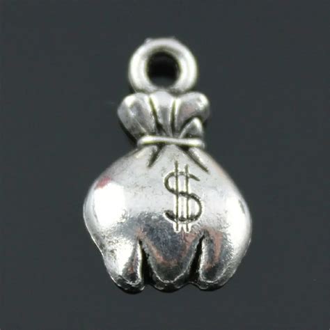 20pcs Charm Money Bag Charms For Attracting Money Antique Silver Charms ...