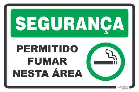 Placa De Sinalização Permitido Fumar Nesta Área 30x20 MercadoLivre