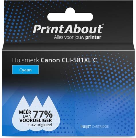 Printabout Huismerk Inktcartridge Cli Xl C Cyaan Hoge Capaciteit