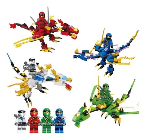 Kit Bonecos Ninjago Dragao Blocos De Montar Frete Gr Tis