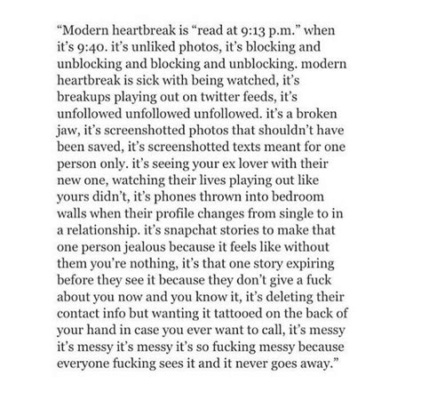 Modern heartbreak....