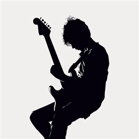 Premium Vector Silhouette Guitarist Playing Electric Guitar