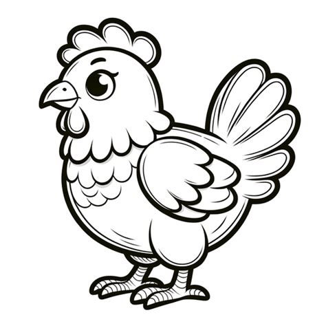 Cartoon Chicken Coloring Page- 4 Free Printable Pages