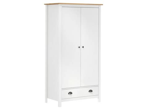 Garde Robe Portes Hill Blanc X X Cm Bois De Pin Solide Conforama