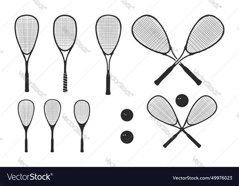 Squash Racket Silhouette Svg Royalty Free Vector Image