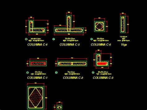 Dettagli Di Colonne E Travi Di Casa In Autocad Libreria Cad