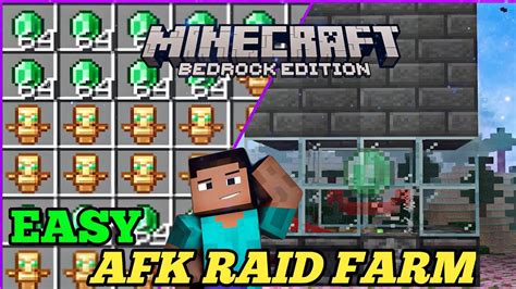 BEST 1 20 AFK RAID FARM EMERALD FARM TUTORIAL FOR MINECRAFT BEDROCK