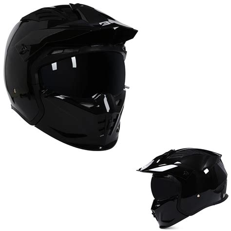 Blacklion Streetfighter Casco De Motocicleta De Cara Completa