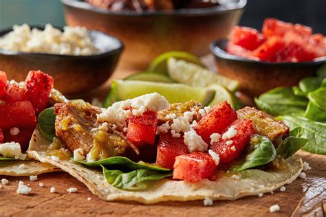 Smoky Watermelon And Carnitas Tacos