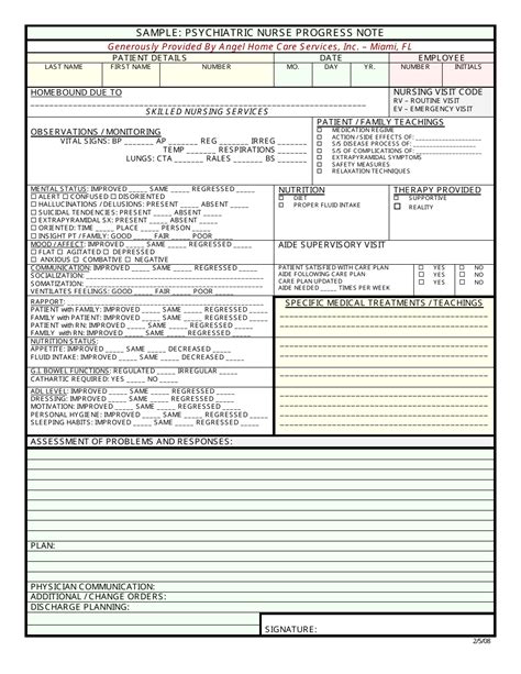 Psychiatric Nurse Progress Note Fill Out Sign Online And Download