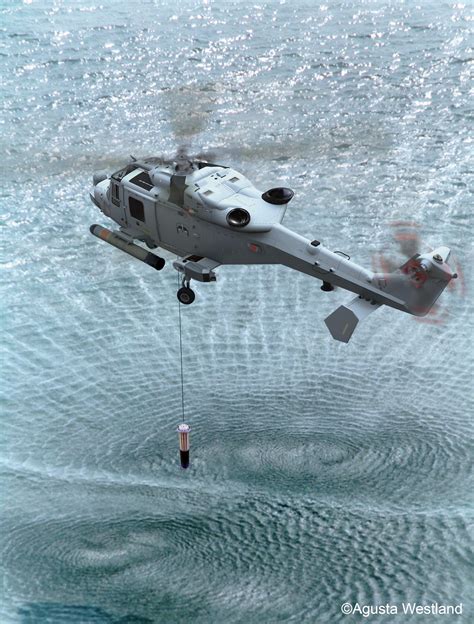 Royal Navy AW159 'Wildcat' ASW helicopter deploys its FLASH dipping ...