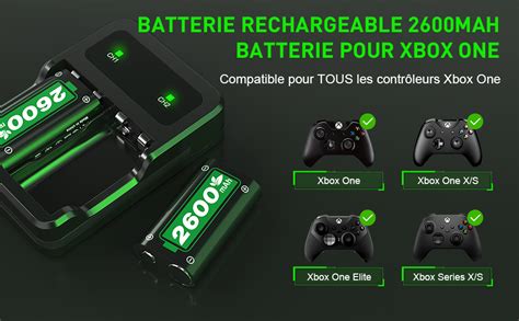 Batterie Pour Manette Xbox One X S Lot De 2 Batteries Rechargeables