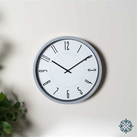 Modern Wall Clock Grey Gloss Finish D40cm Allens