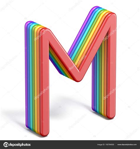 Rainbow font letter M 3D Stock Photo by ©djmilic 192784500