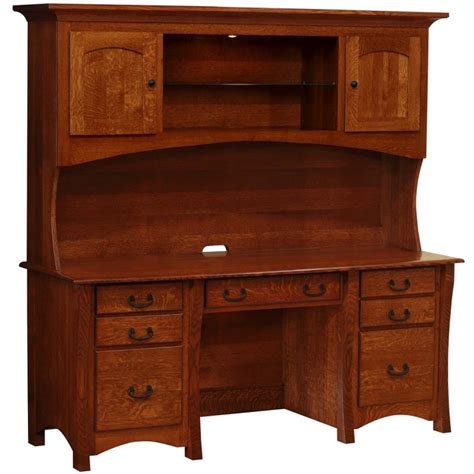 Master Amish Desk with Hutch Option - Handcrafted | Cabinfield