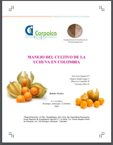 Aguaymanto Libros Y Manuales De Agronomia