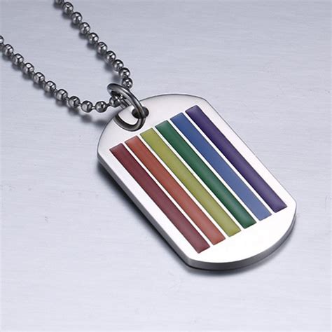 Rainbow Gay Pride Tag Pendant Necklace Queerks