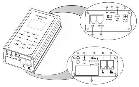 REC780 Analog digital voip internal microphone landline telephone voice ...